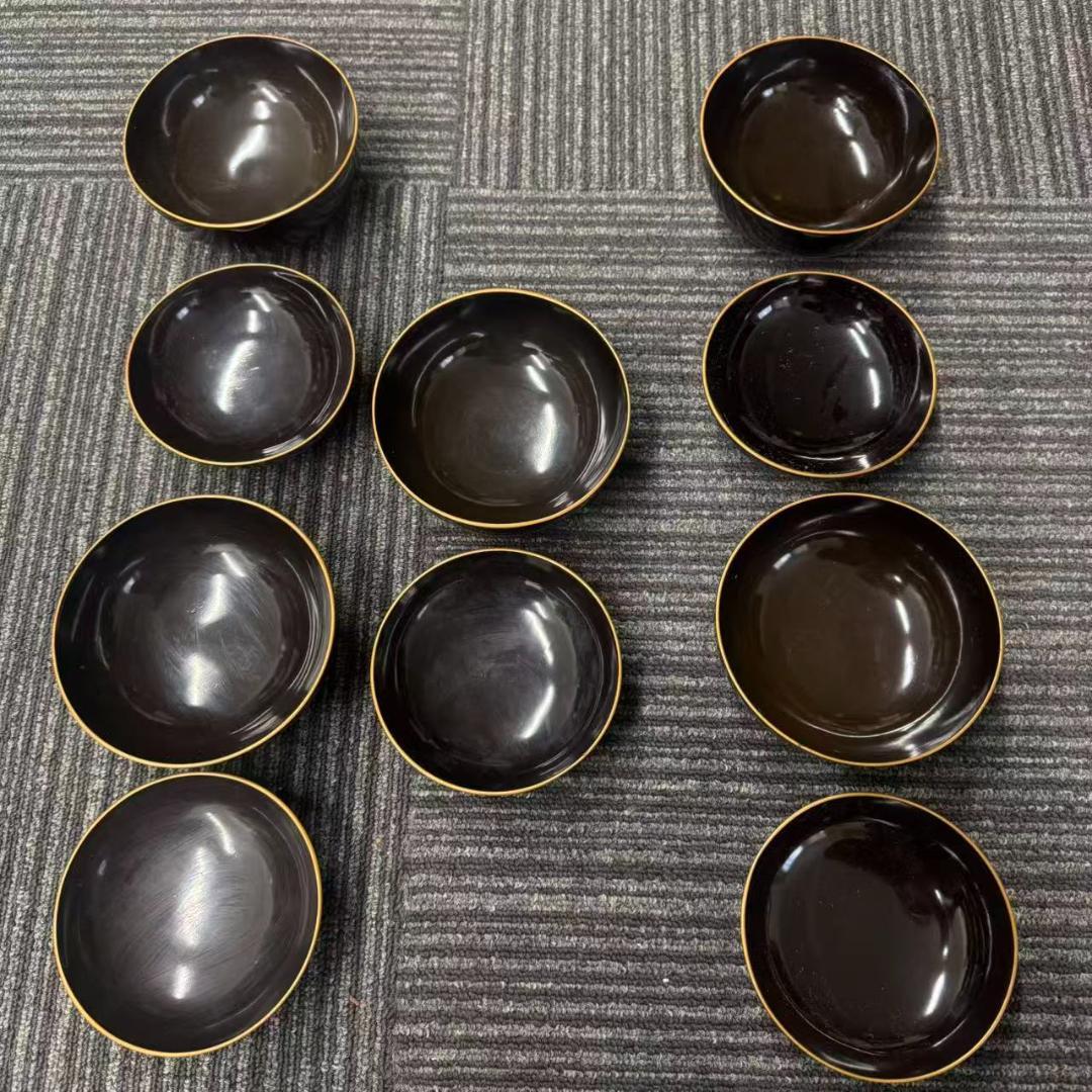 輪島塗　時代物時絵　御会席膳漆器セット　共箱