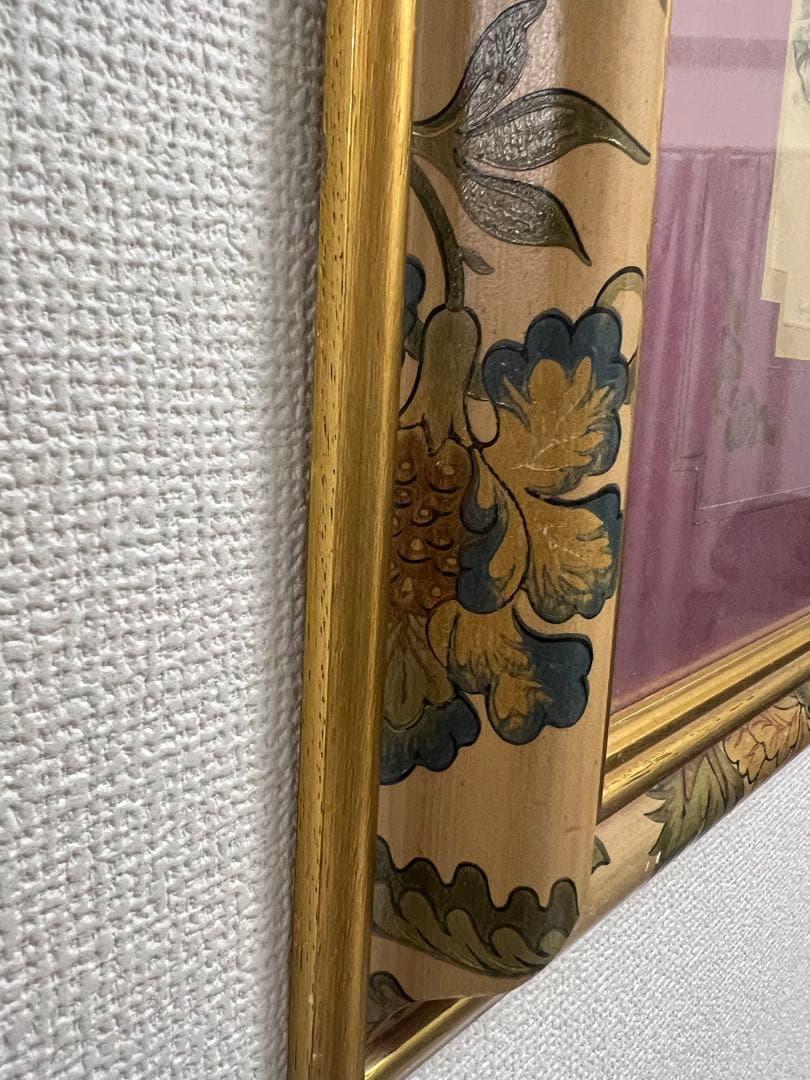 【アンティーク】額装品ヴィクトリア朝モード画