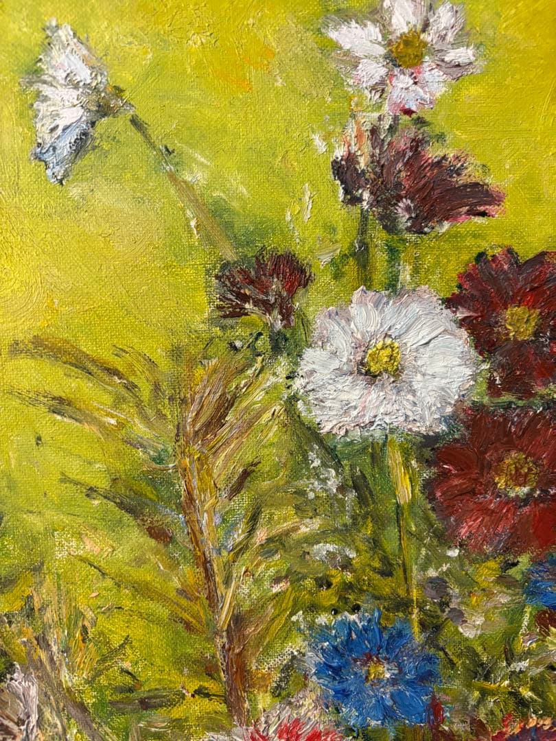 油彩画 コスモス　F10