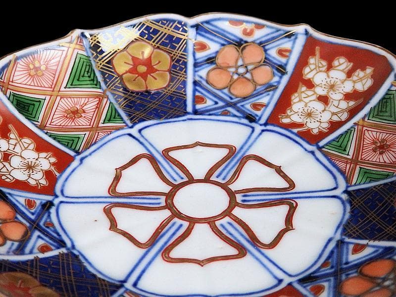 大聖寺伊万里　金襴手 菊皿　4寸半皿　5客　E046AS-CYb