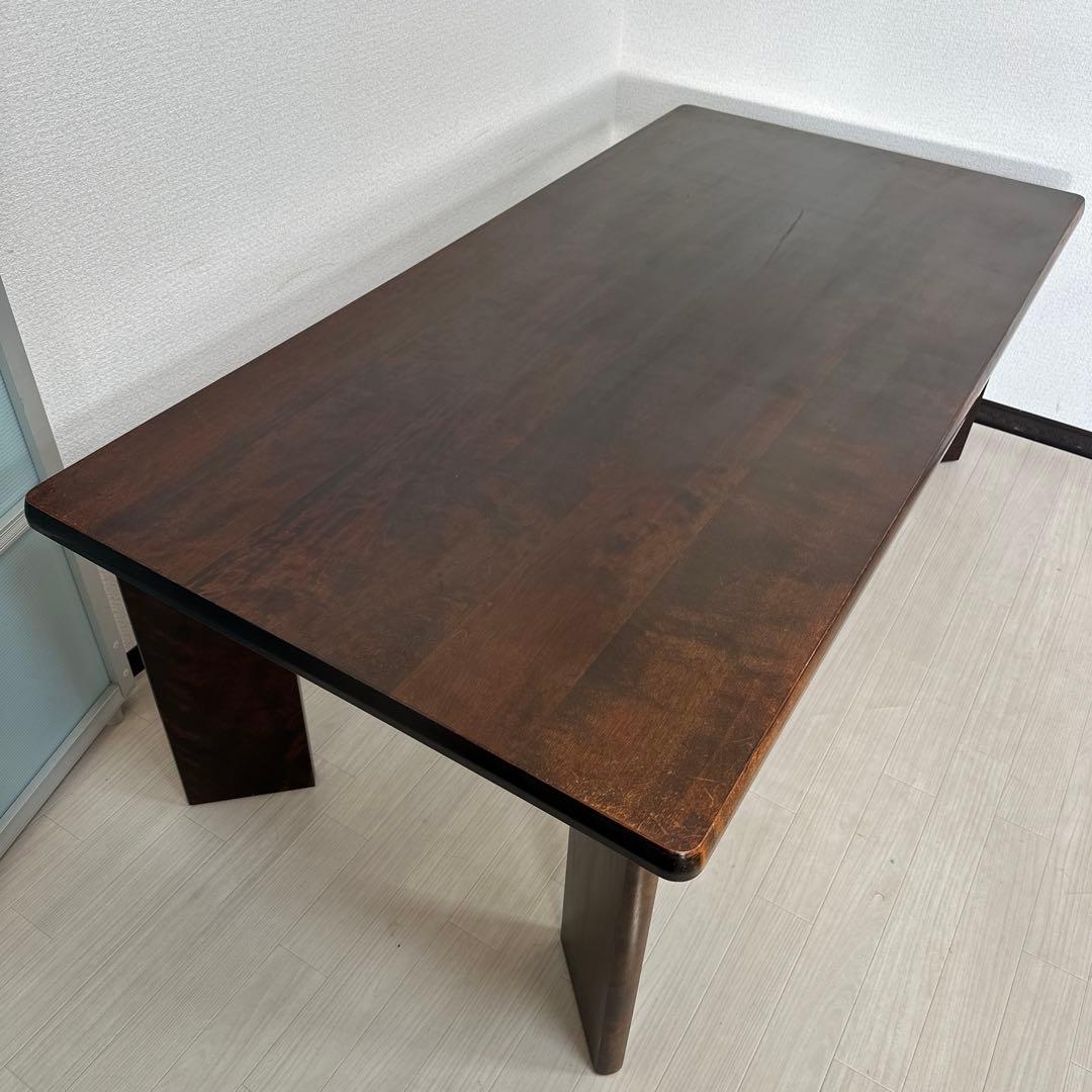 北海道民芸家具 樺材 無垢材 ダイニングテーブル 食卓テーブル 6人掛け i4※