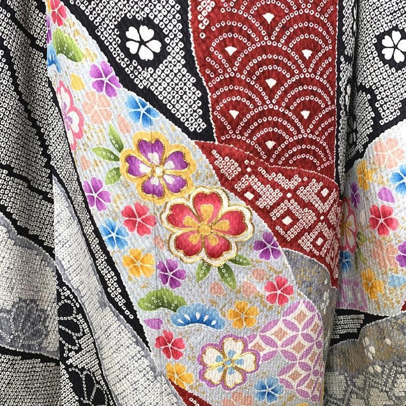 403z9.小物類〇高身長な方にも 振袖 総絞り風 成人式 結婚式〇美品