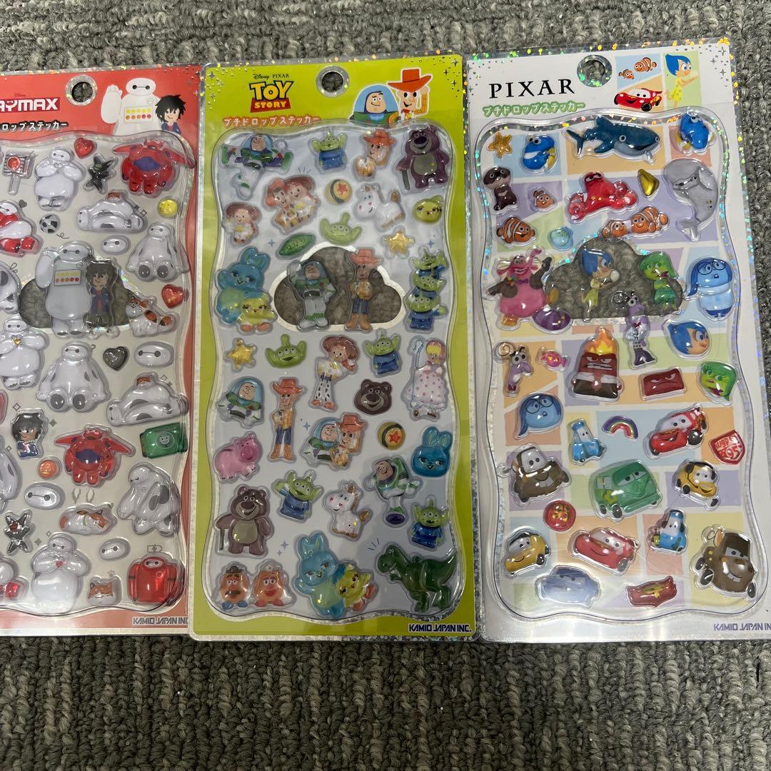 ディズニープチドロップシール5枚セット⭐︎カーズ⭐︎トイストーリー⭐︎ベイマックス⭐︎