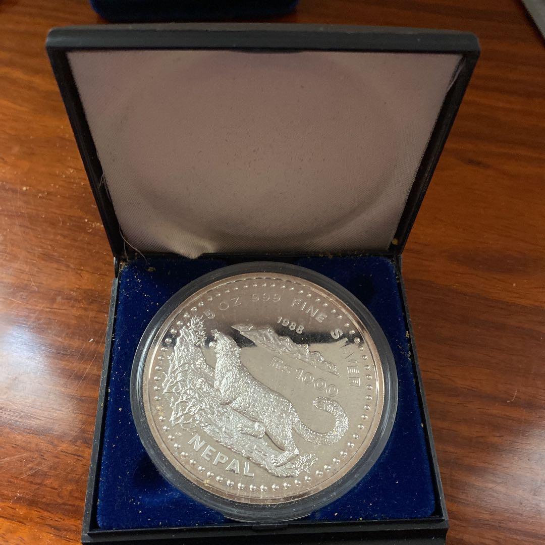 5オンス　純銀　ネパール　大型銀貨