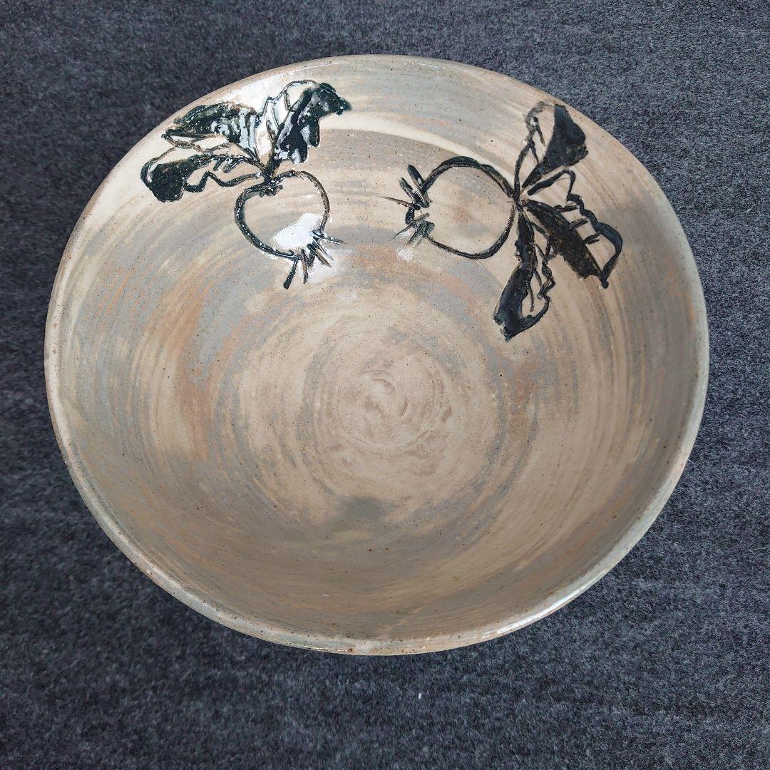 唐津焼 古唐津 茶道具 抹茶茶碗 菓子器 4点 袱紗付き 骨董 食物柄 未使用