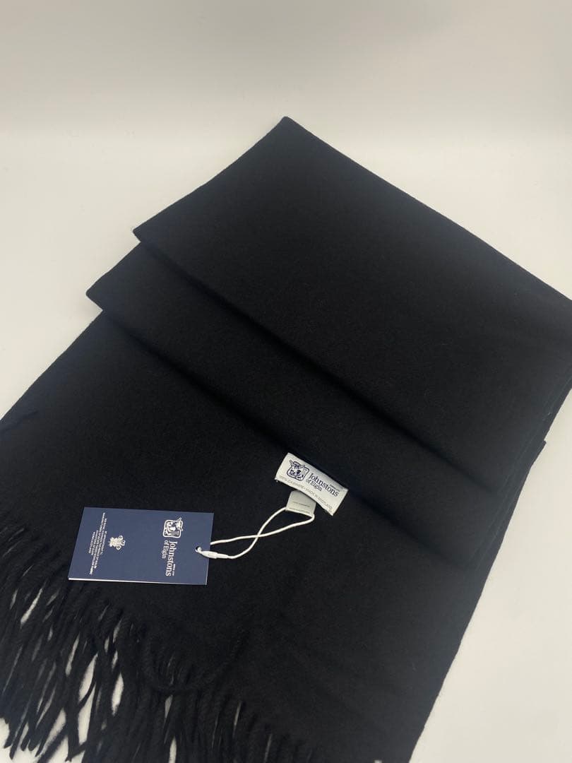 JOHNSTONS ジョンストンズ マフラー 大判ストール　スカーフ　ブラック