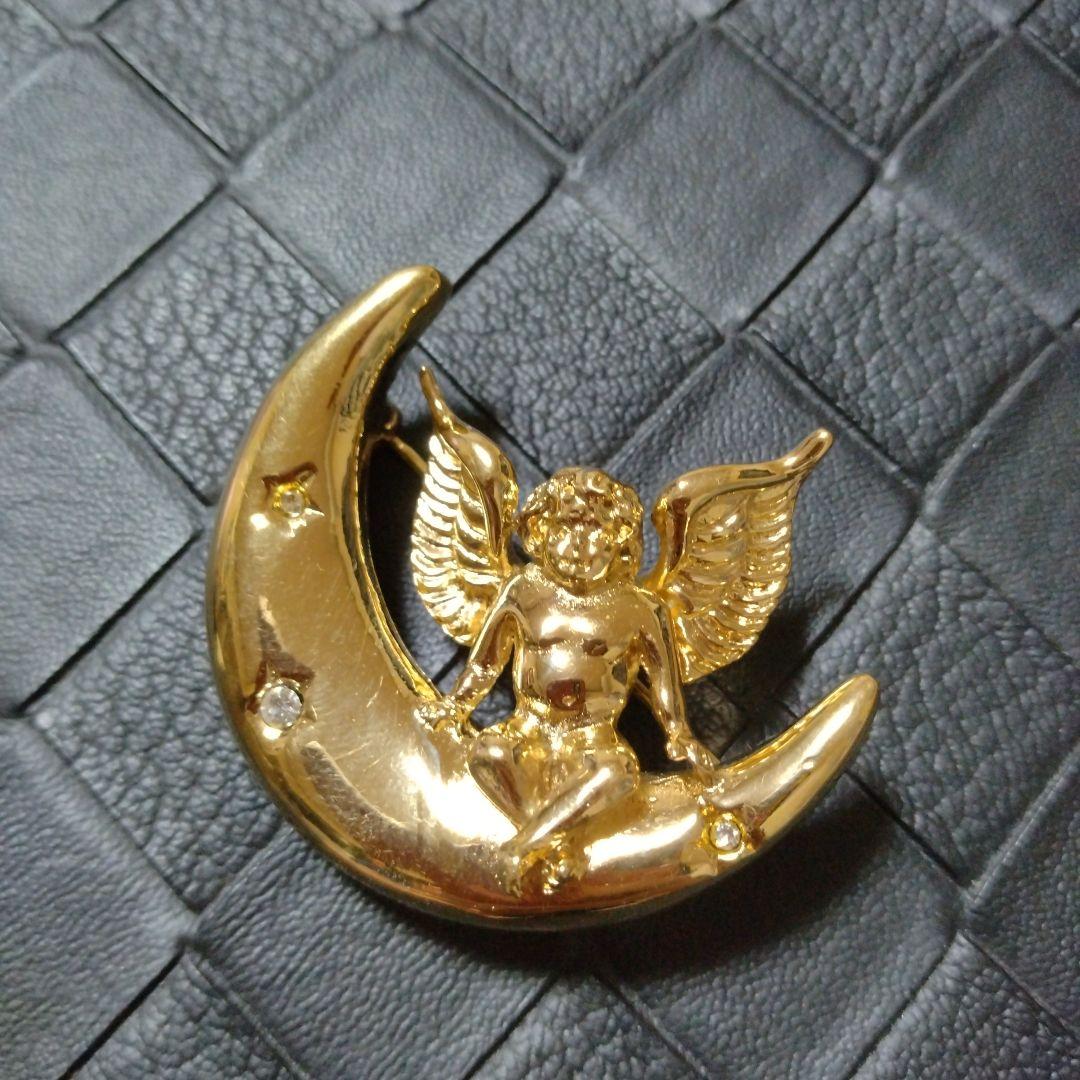 GIVENCHY　ヴィンテージブローチ　エンジェル　月