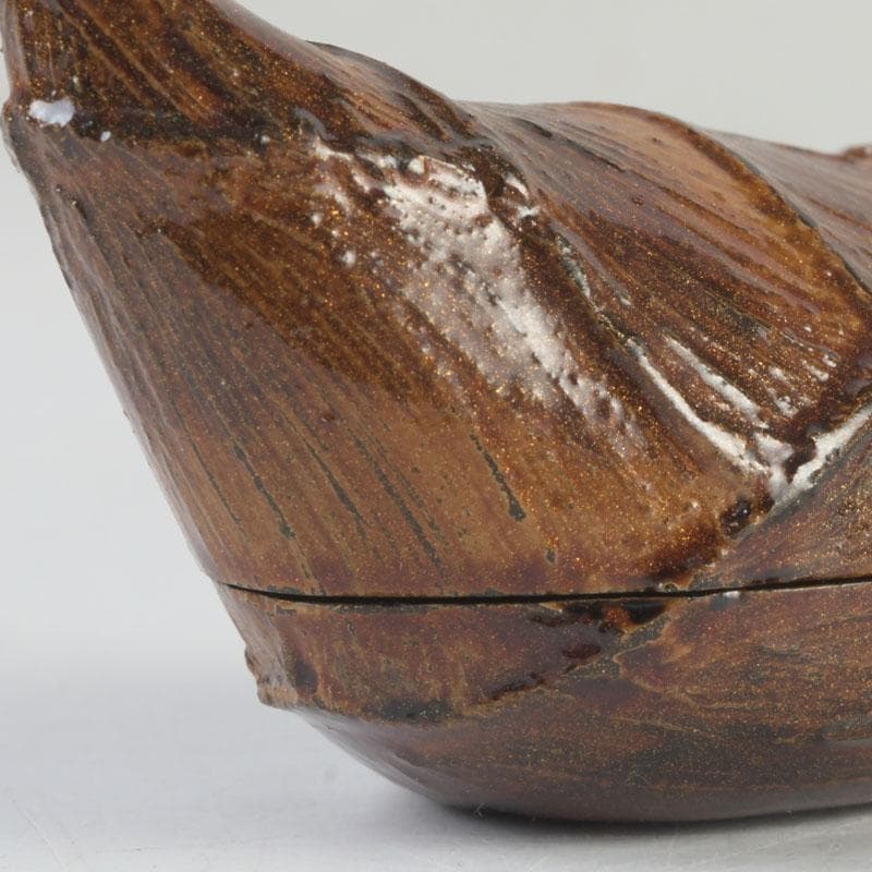 茶道具　輪島塗　塗師　川岸英之作　筍香合　共箱　V　9814