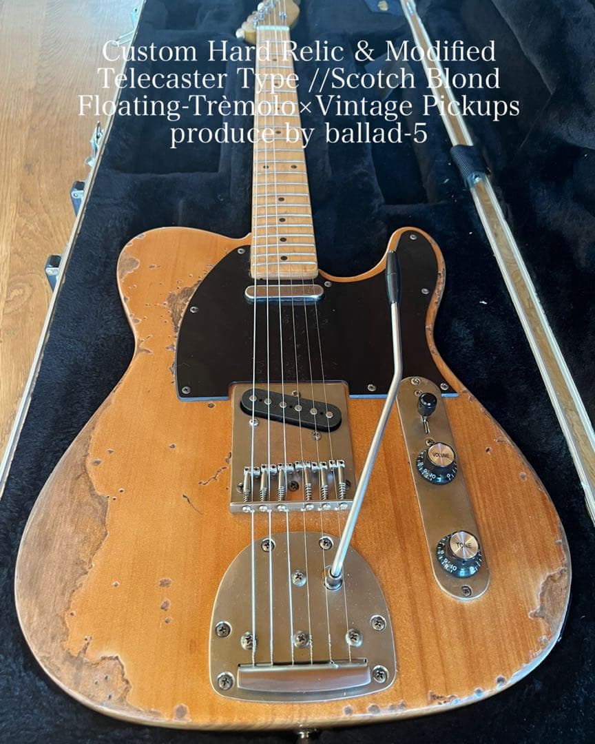 ハードレリックテレキャスタータイプ/フローティングトレモロ×アルニコピックアップ