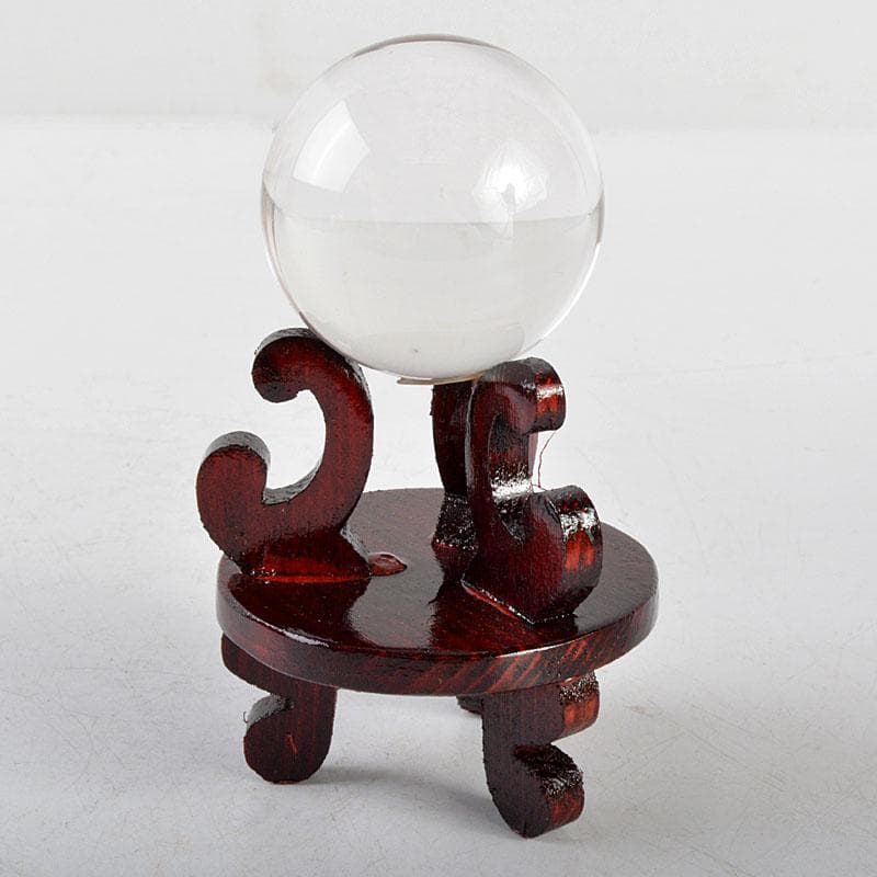 水晶玉　パワーストーン　直径約45mm　唐木台・時代箱付　M　R4806