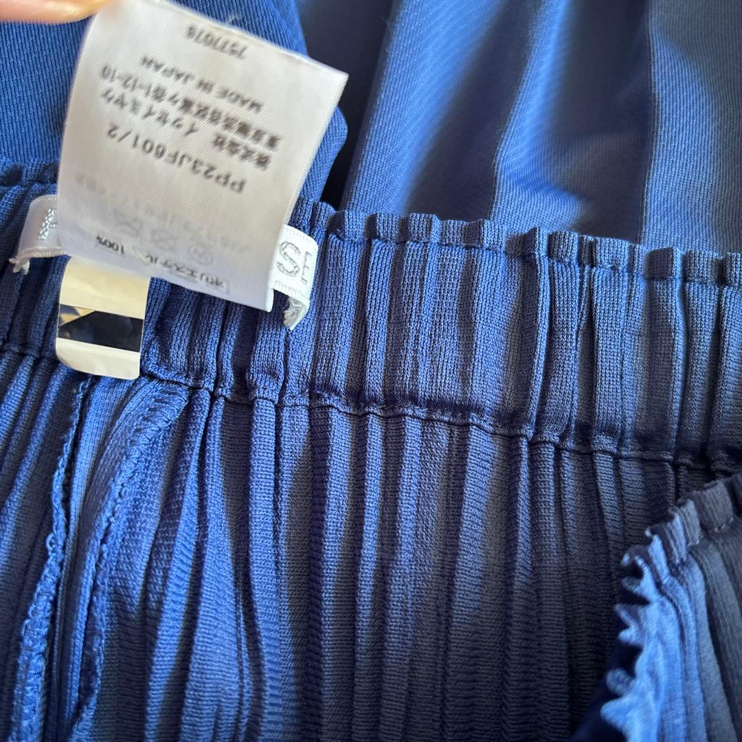 日本製イッセイミヤケプリーツプリーズパンツ　美品青系色2