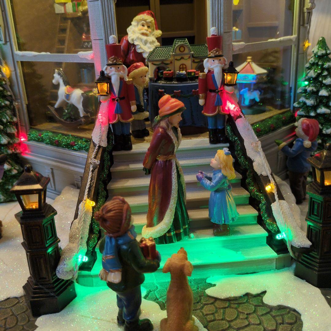 コストコ クリスマスライト付き オルゴール 置物