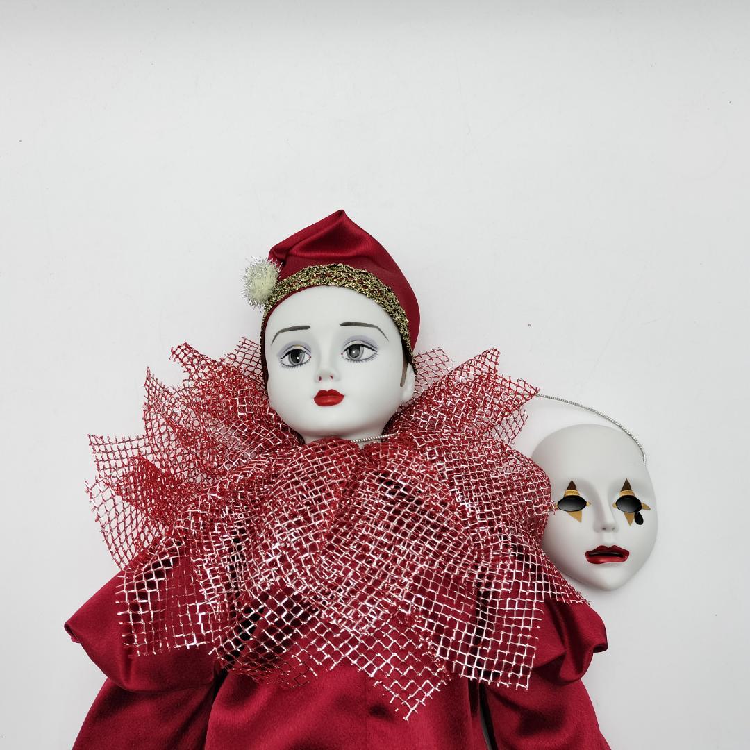 【極美品】1986年製 三協 陶器製 ピエロ人形 52cm ビスクドール風