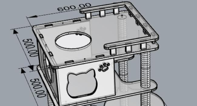 アウトレット　天空のキャットタワー 木製 宇宙船　展望台　大型 168cm