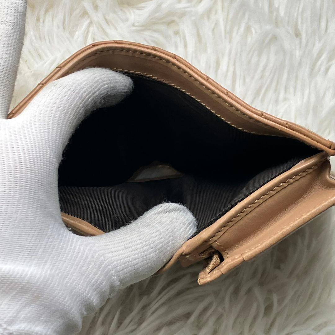 極美品 現行✨グッチ 折り財布 マーモント キルティング レザー ベージュ