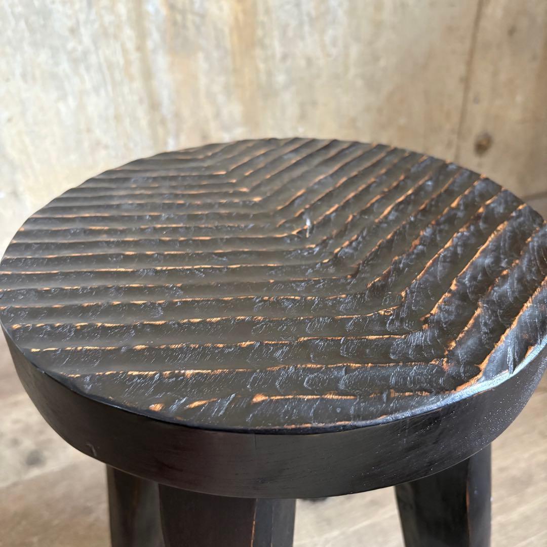 ヴィンテージ　スツール　ヘリンボーン柄　4本脚