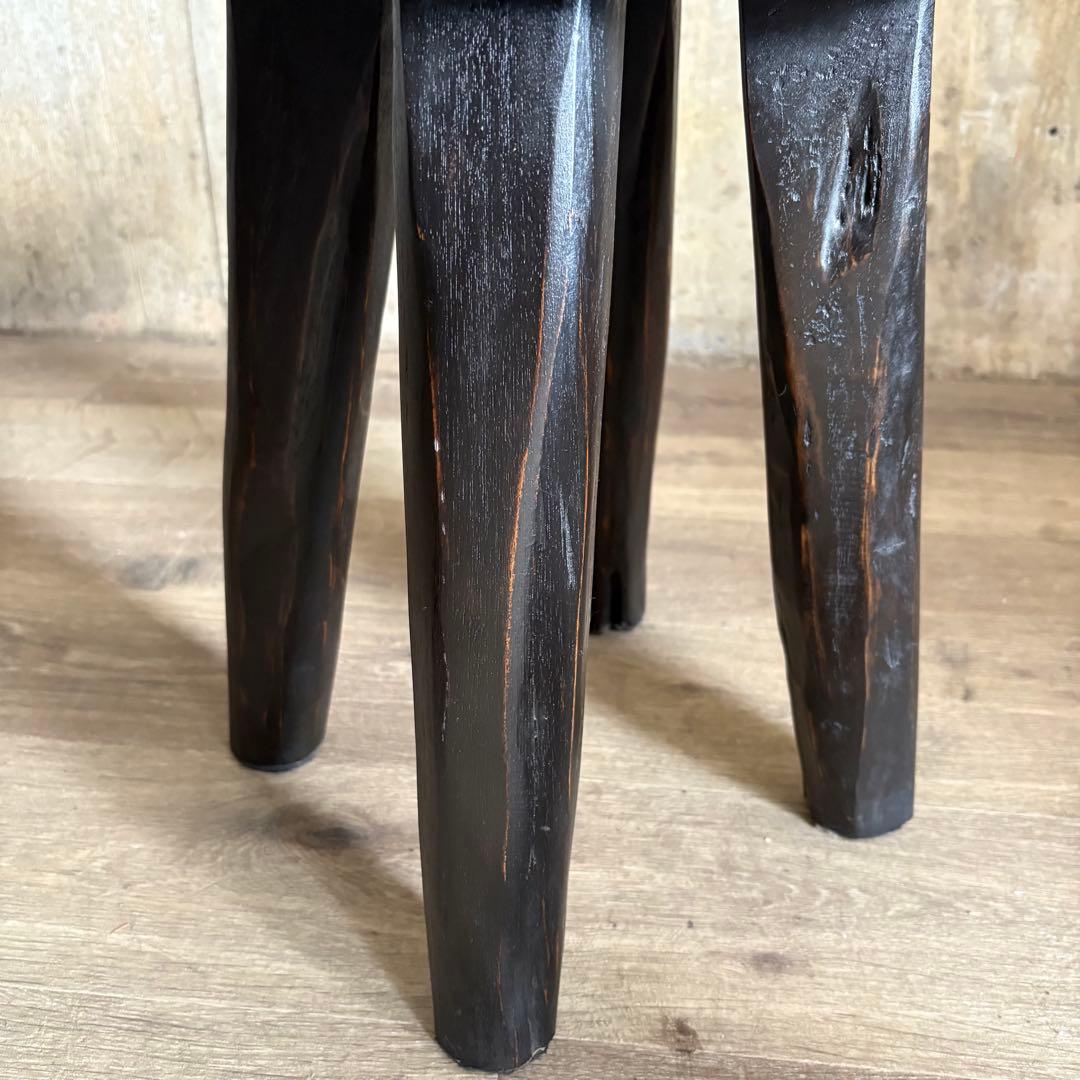 ヴィンテージ　スツール　ヘリンボーン柄　4本脚