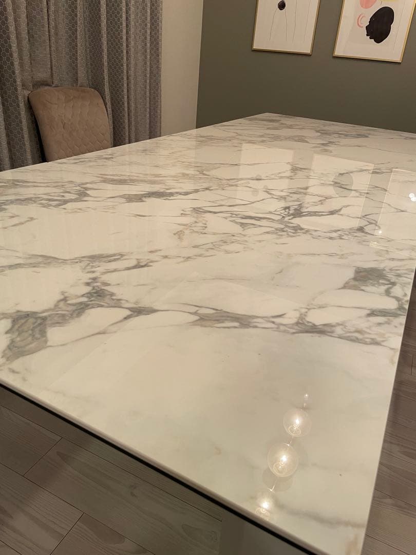 カリガリス ダイニングテーブル DELTA 伸縮テーブル ホワイトマーブル