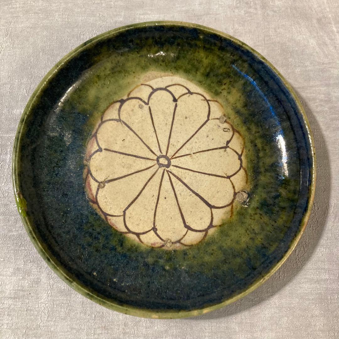 織部 菊柄 皿 6枚セット