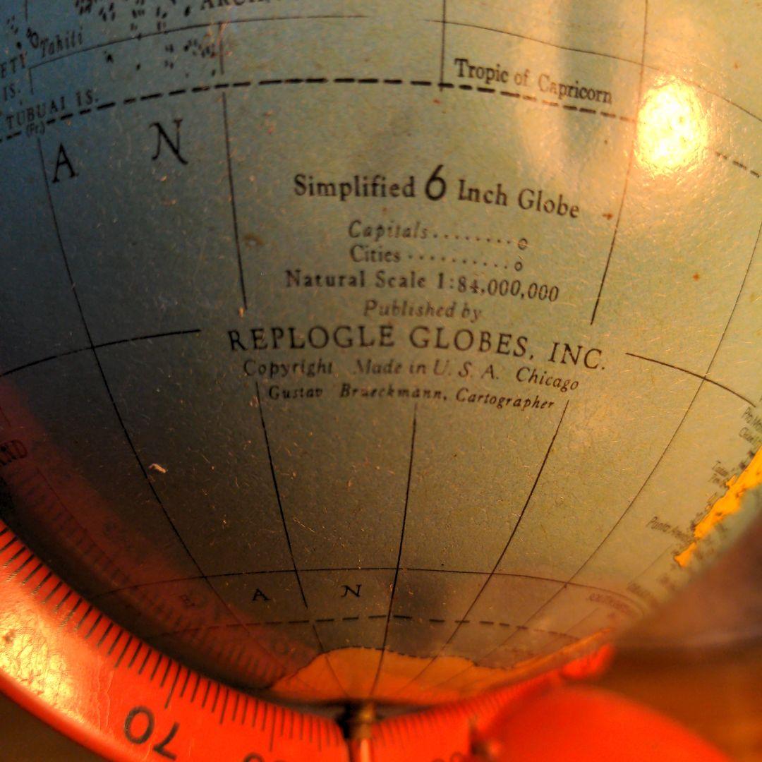 値引OK アメリカアンティーク 地球儀　毎日が世界旅行　デスクぴったりサイズ