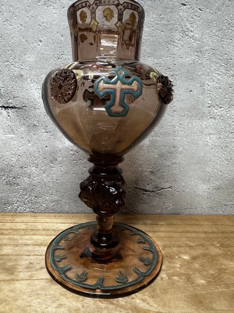 エミール・ガレ 初期作品 クロスモチーフ ガラス工芸品 アンティーク　美術　西洋