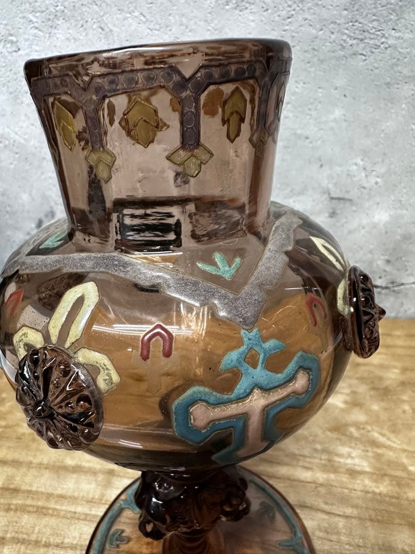 エミール・ガレ 初期作品 クロスモチーフ ガラス工芸品 アンティーク　美術　西洋