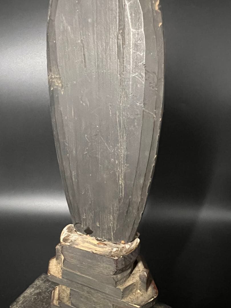 江戸時代後期 木彫 阿弥陀如来立像 仏像 舟形光背 古仏 仏教美術◎ 古美術庵々