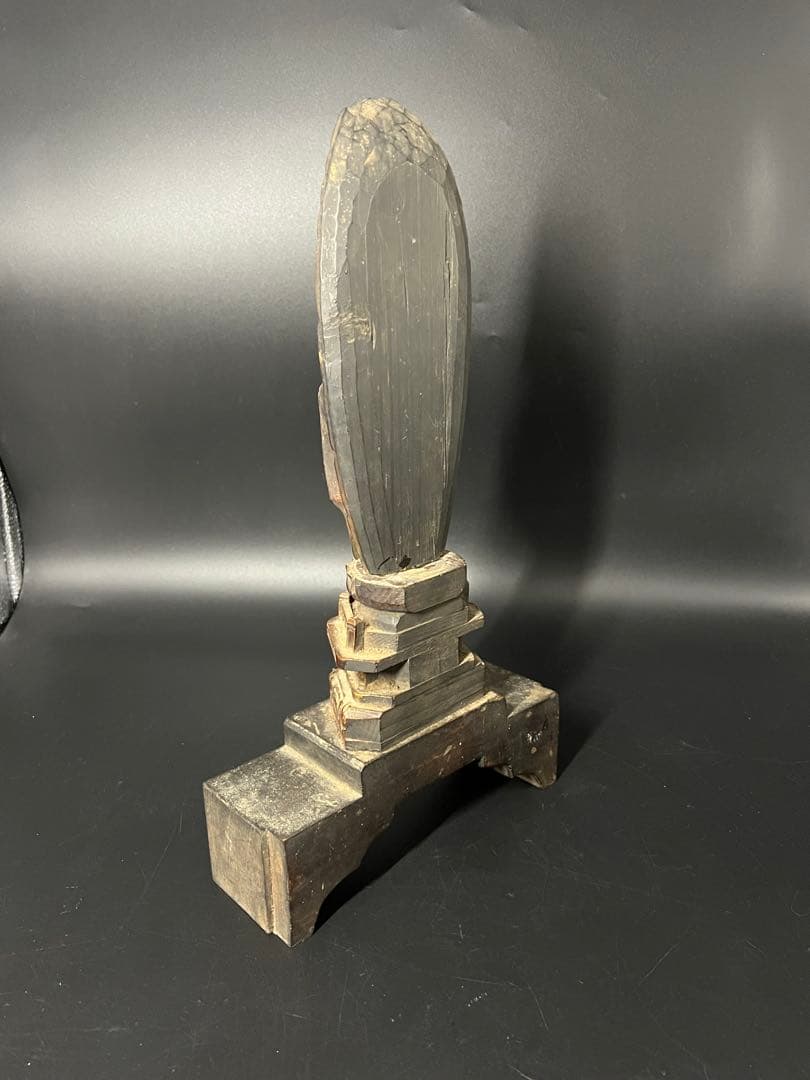 江戸時代後期 木彫 阿弥陀如来立像 仏像 舟形光背 古仏 仏教美術◎ 古美術庵々