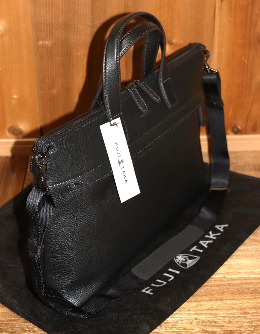 新品 FUJITAKA イタリアンレザー ショルダーバッグ A4 イーナ　Ⓗ