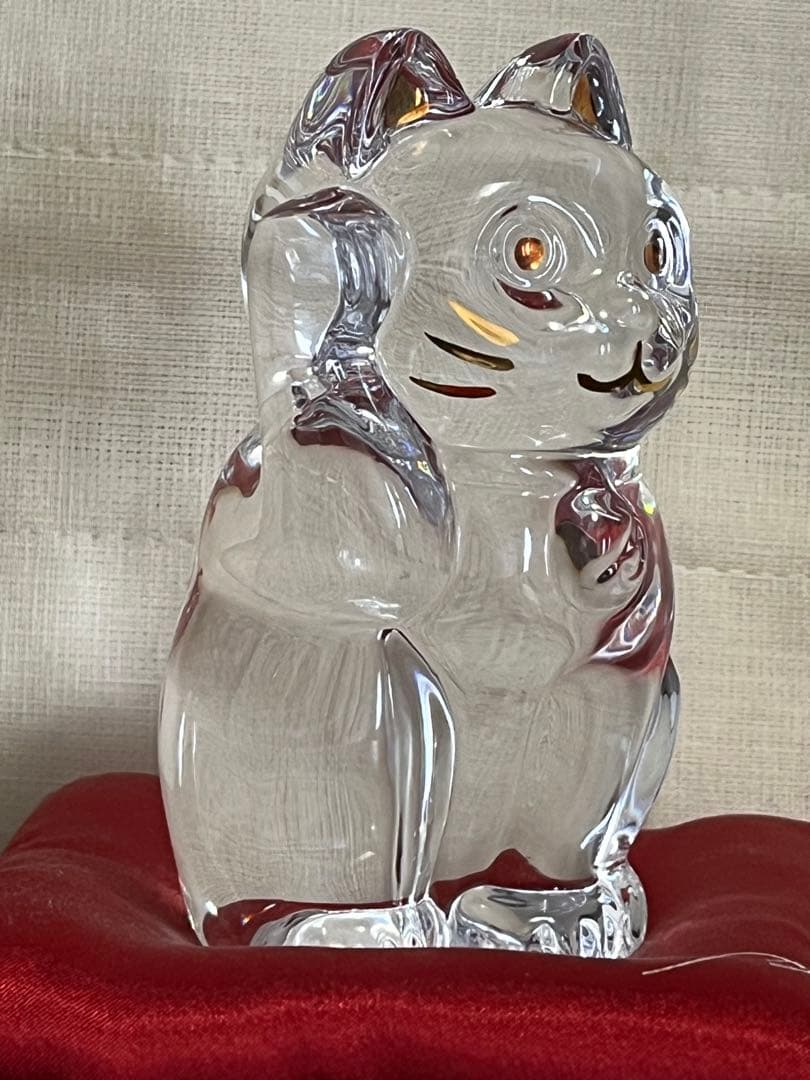 バカラBaccaratクリスタルガラス 招き猫　まねき猫