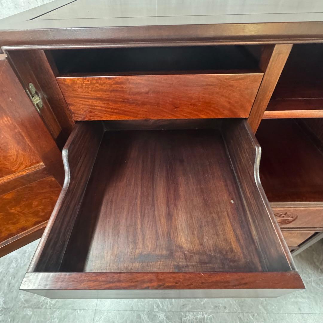 重厚な存在感　中国家具 花梨材 唐木 4段 チェスト 無垢 高級飾り家具