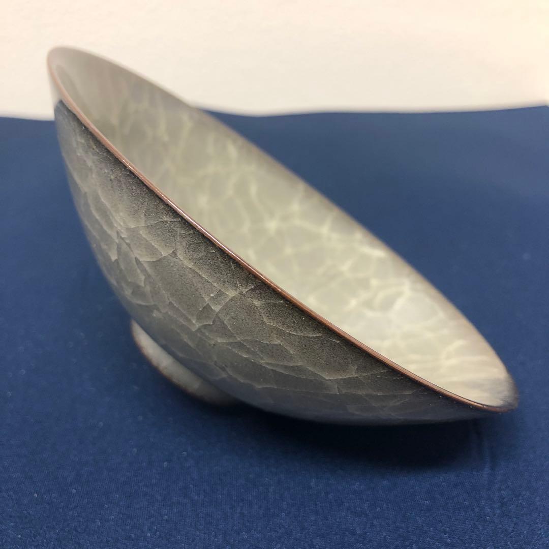 鈴木三成 作 青磁 貫入 茶碗 / 小鉢 銘あり 伝統工芸 日本陶芸展作家