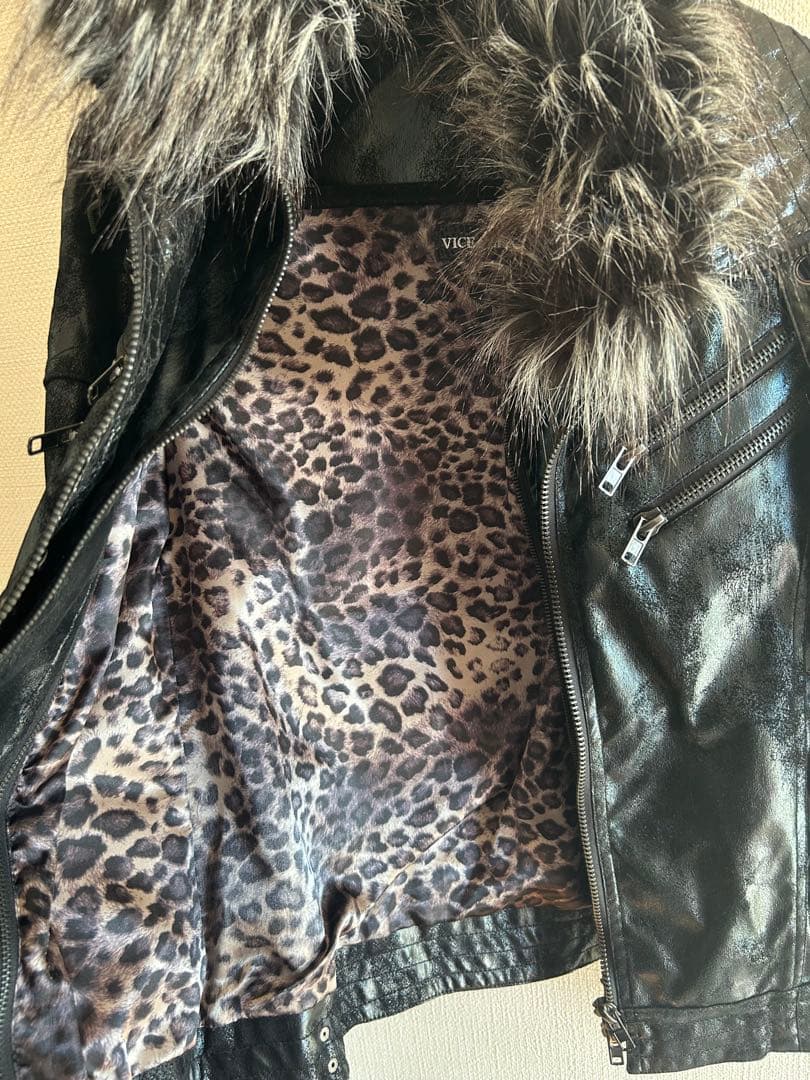 VICE FAIRY ヴァイスフェアリー ファー付きライダースジャケット