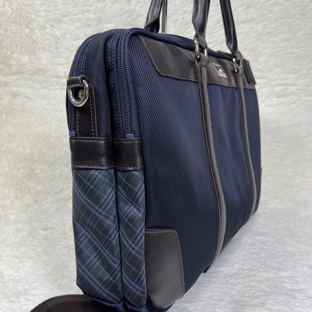 ブラックレーベルクレストブリッジ 2way ビジネスバッグ ネイビー A4収納可