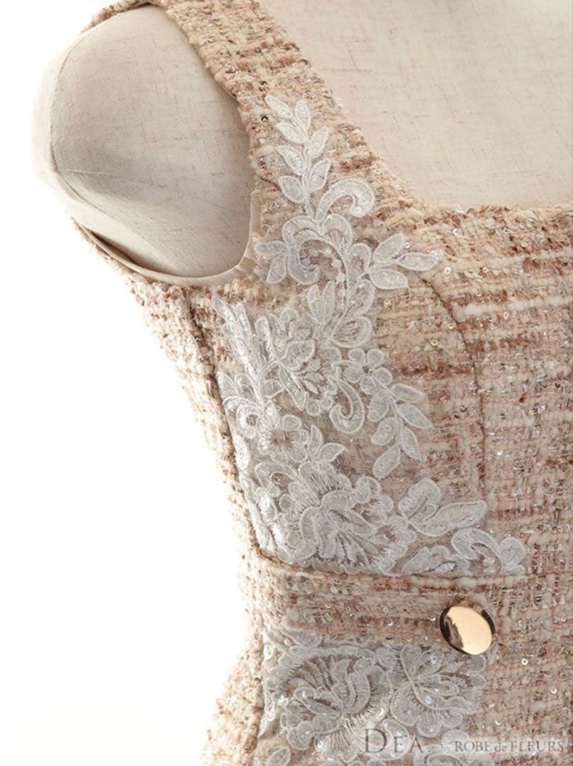 DEA. ツイードノースリーブ ミニキャバドレス XS