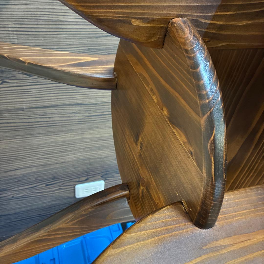 ア*バ様 花びら型 木製テーブル　ダークブラウン