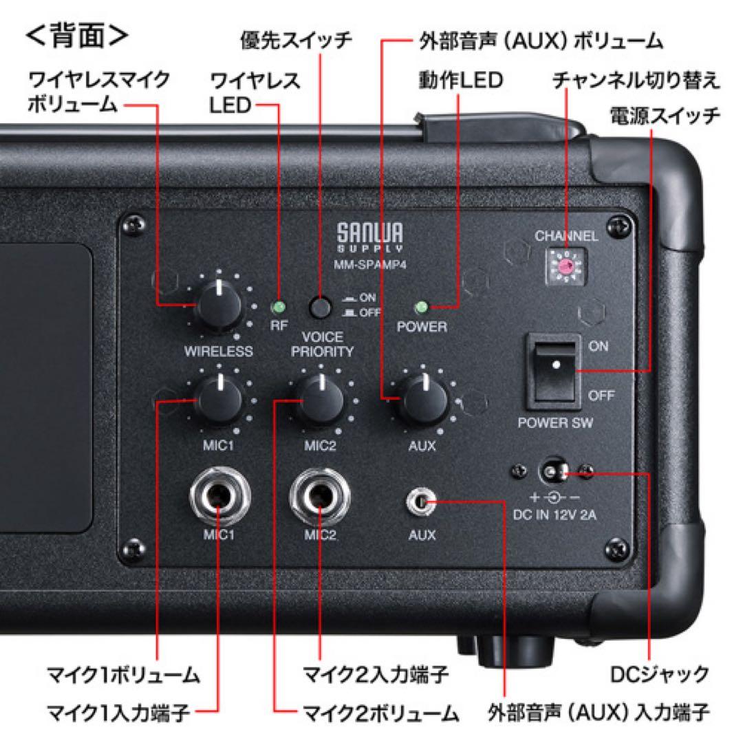 ワイヤレスマイク付き拡声器スピーカー