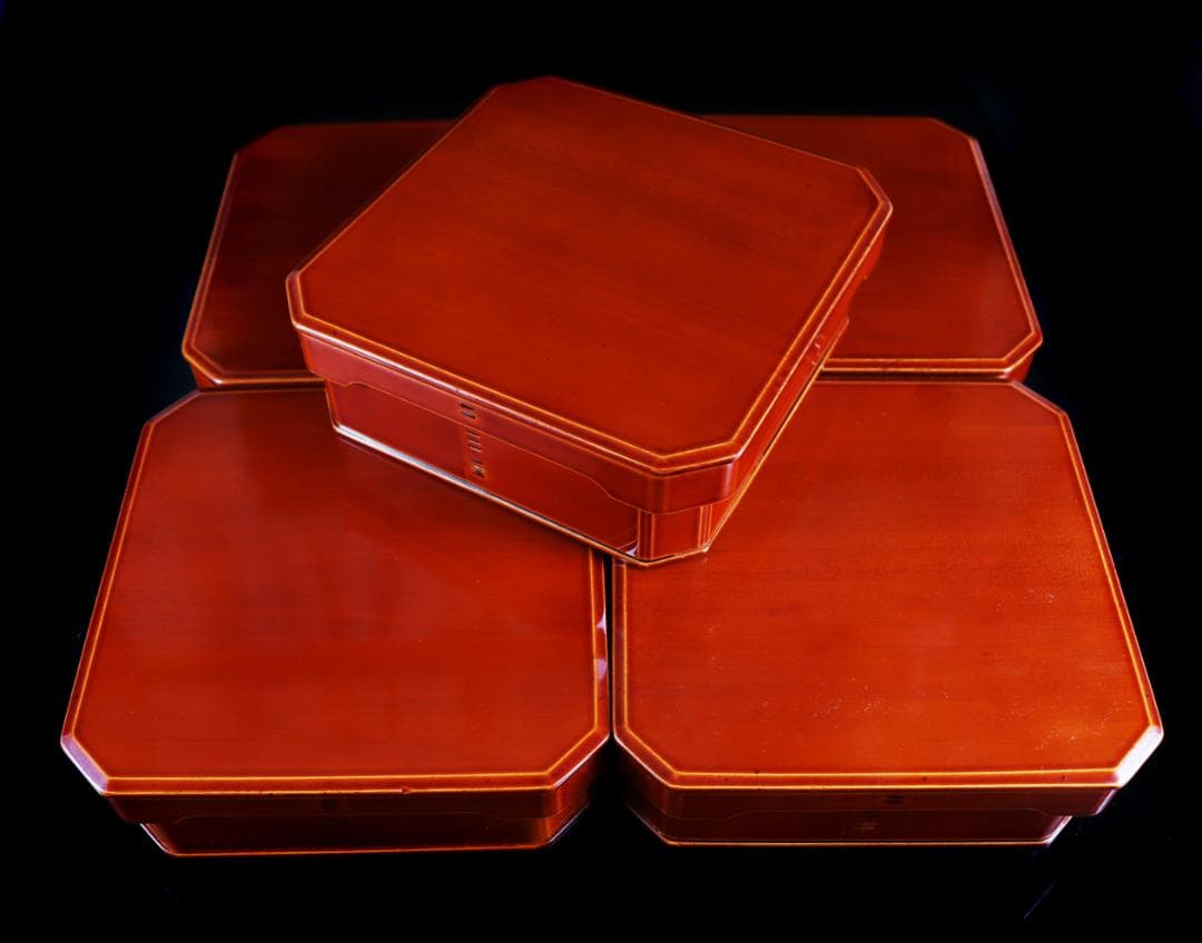 飛騨春慶塗 大徳寺 十客 縁高 共箱 茶道具 茶懐石道具弁当箱 共箱 会席