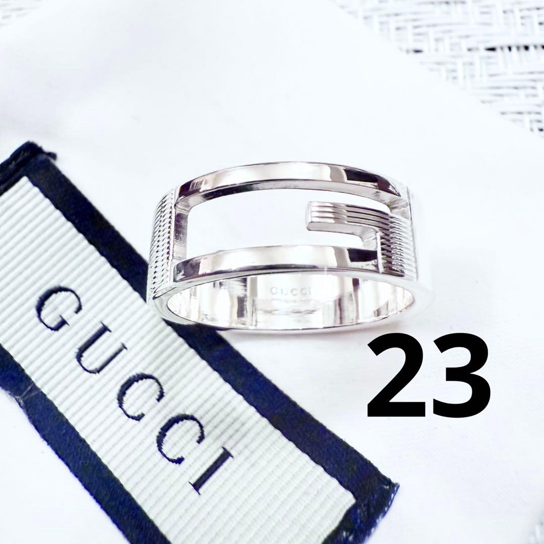 グッチ　指輪　リング　23 ブランデッドG ロゴ 925 研磨洗浄済　22号