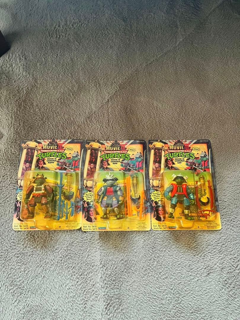 TMNT 90年代映画 ニンジャタートルズ サムライフィギュア3体セット未開封