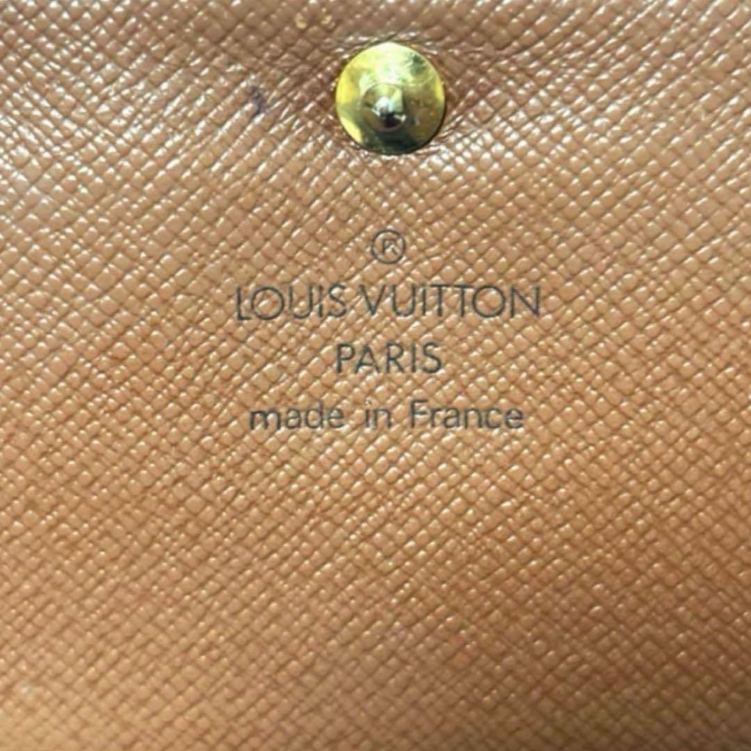 ルイヴィトン　折り財布　ポルトモネビエトレゾール　モノグラム　ブラウン　PVC