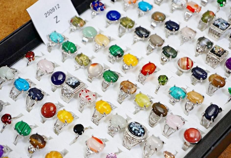 [48] 天然石 ファッションリング 100点 指輪 Nz8-250912Z