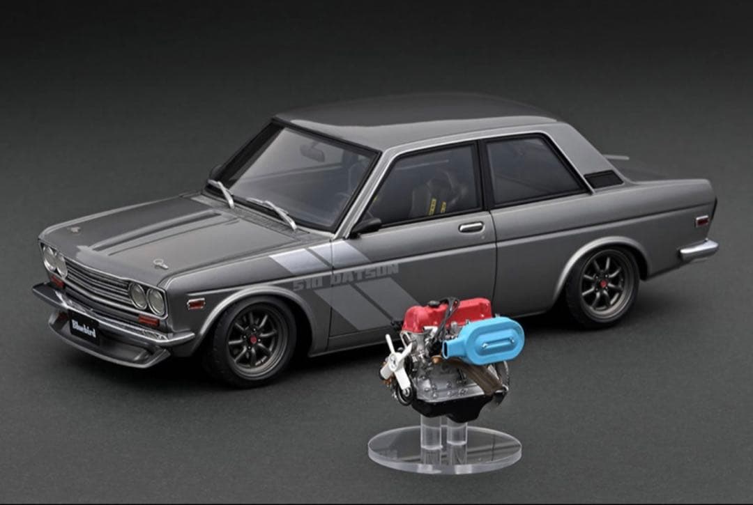 イグニッションモデル1/18 ダットサン ブルーバード With Engine