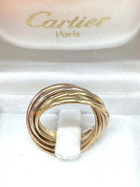 正規品 Cartierトリニティ 7連 リング K18 3カラー 11号 証明書