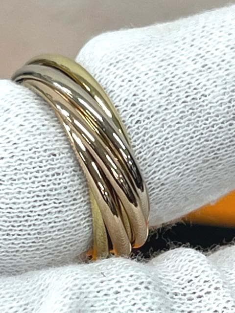 正規品 Cartierトリニティ 7連 リング K18 3カラー 11号 証明書