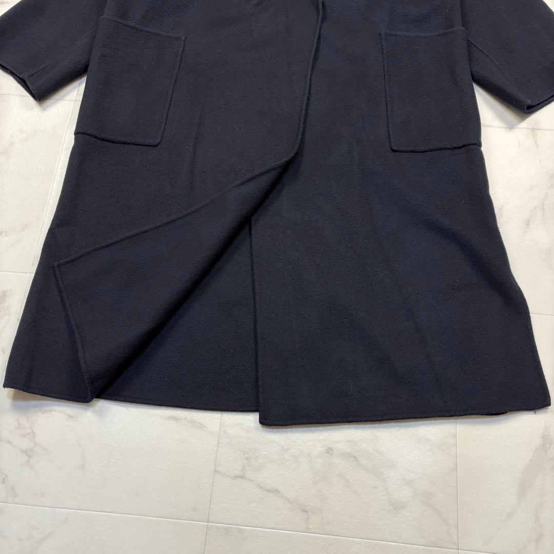 スローブイエナ　ハミルトン　ダブルフェイス　ウールチェスターコート　紺　Free