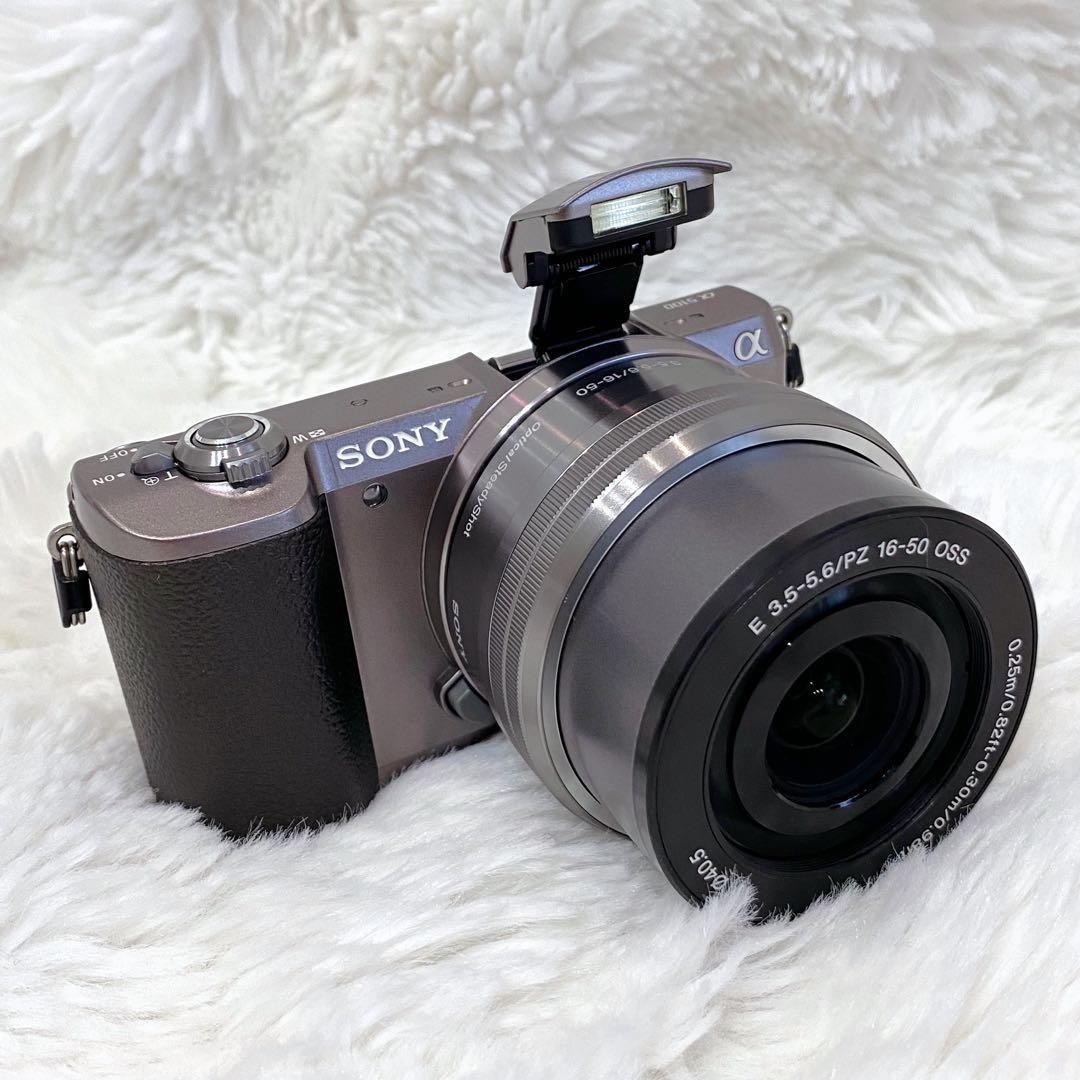 【美品】SONY α5100 ミラーレス一眼 シルバー 16-50mm 付属品有