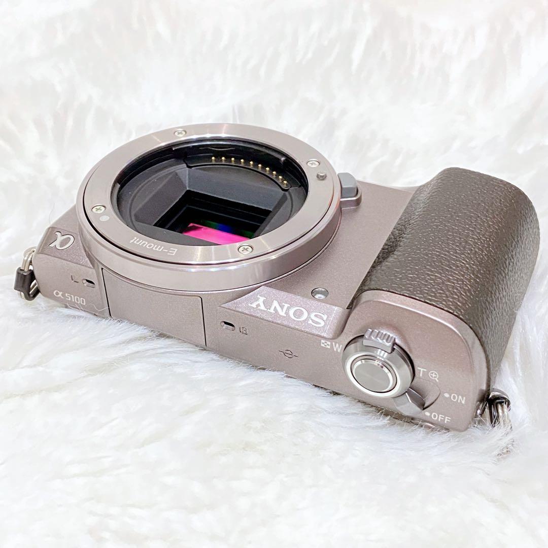 【美品】SONY α5100 ミラーレス一眼 シルバー 16-50mm 付属品有