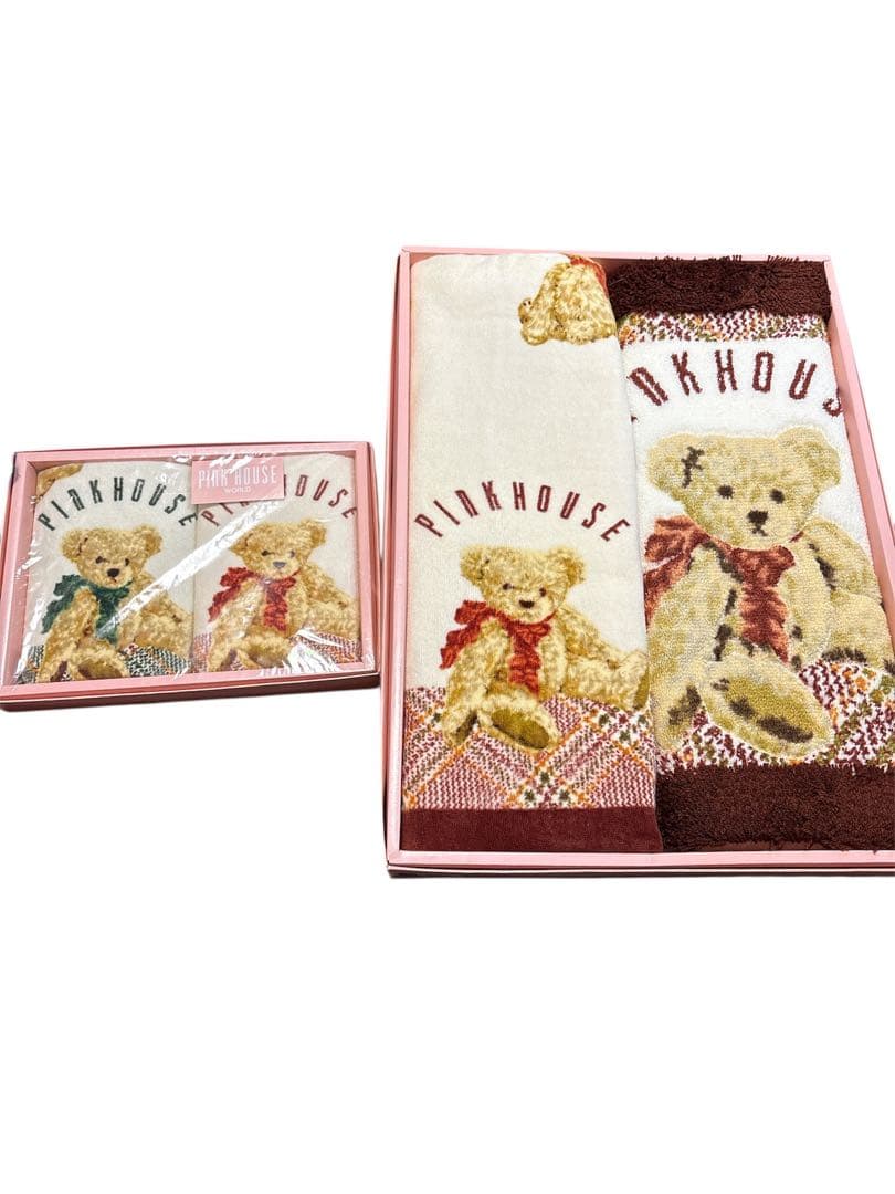 激レア 新品未使用 ピンクハウス ツイードテディ 玄関マット バスタオル ハンド