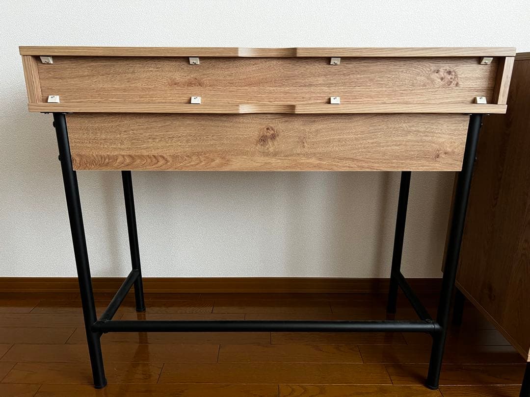 LOWYA ロウヤ　ラタン調コンソールデスク　ナチュラルウッド パソコンデスク